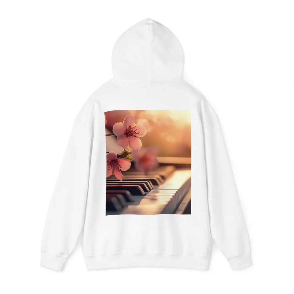 Cherry Blossoms Resting On Piano Keys – Hoodies