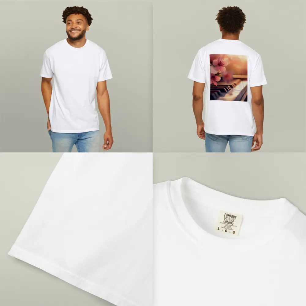 Cherry Blossoms Resting On Piano Keys – T-Shirts