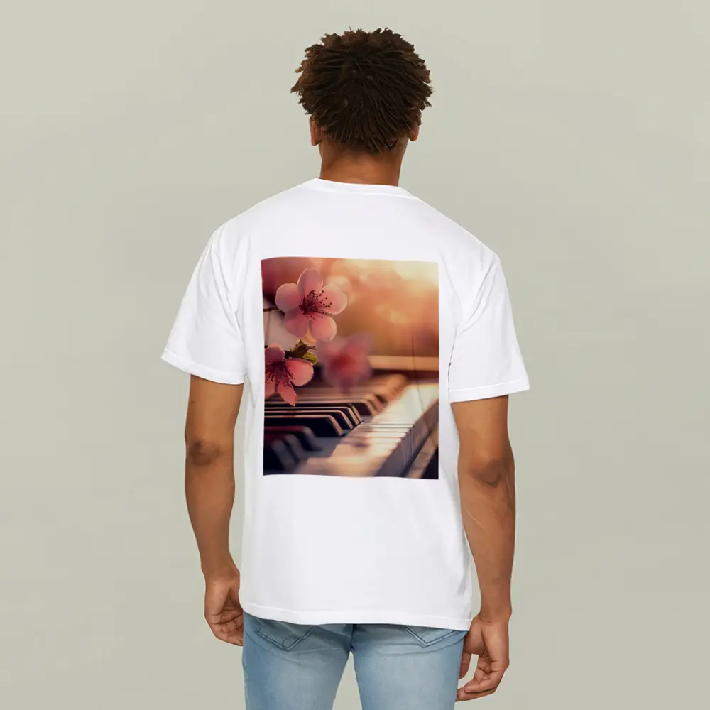 Cherry Blossoms Resting On Piano Keys – T-Shirts