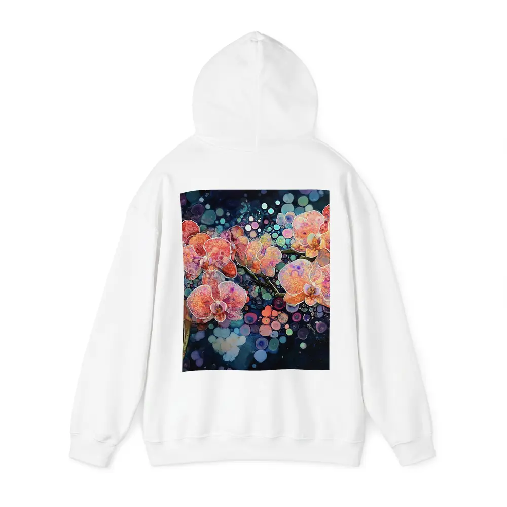 Pink Orchids Watercolor Bokeh Dark Background – Hoodies