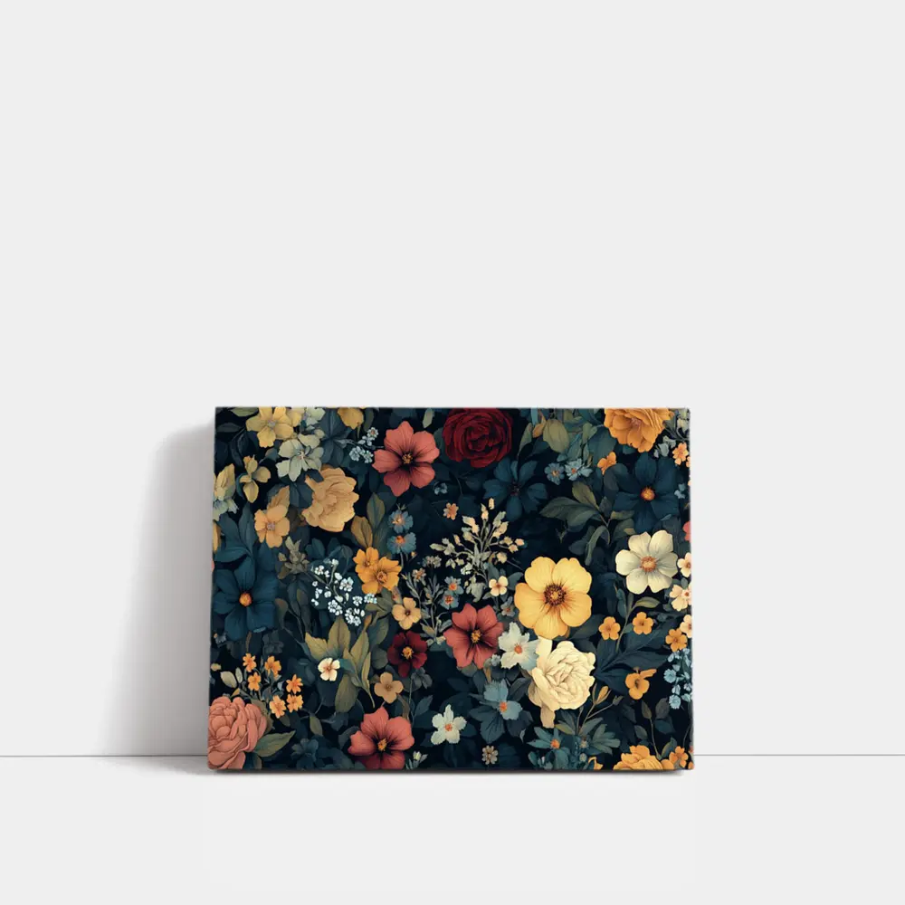 Dark Floral Botanical Garden Mixed Flowers – Wall Art