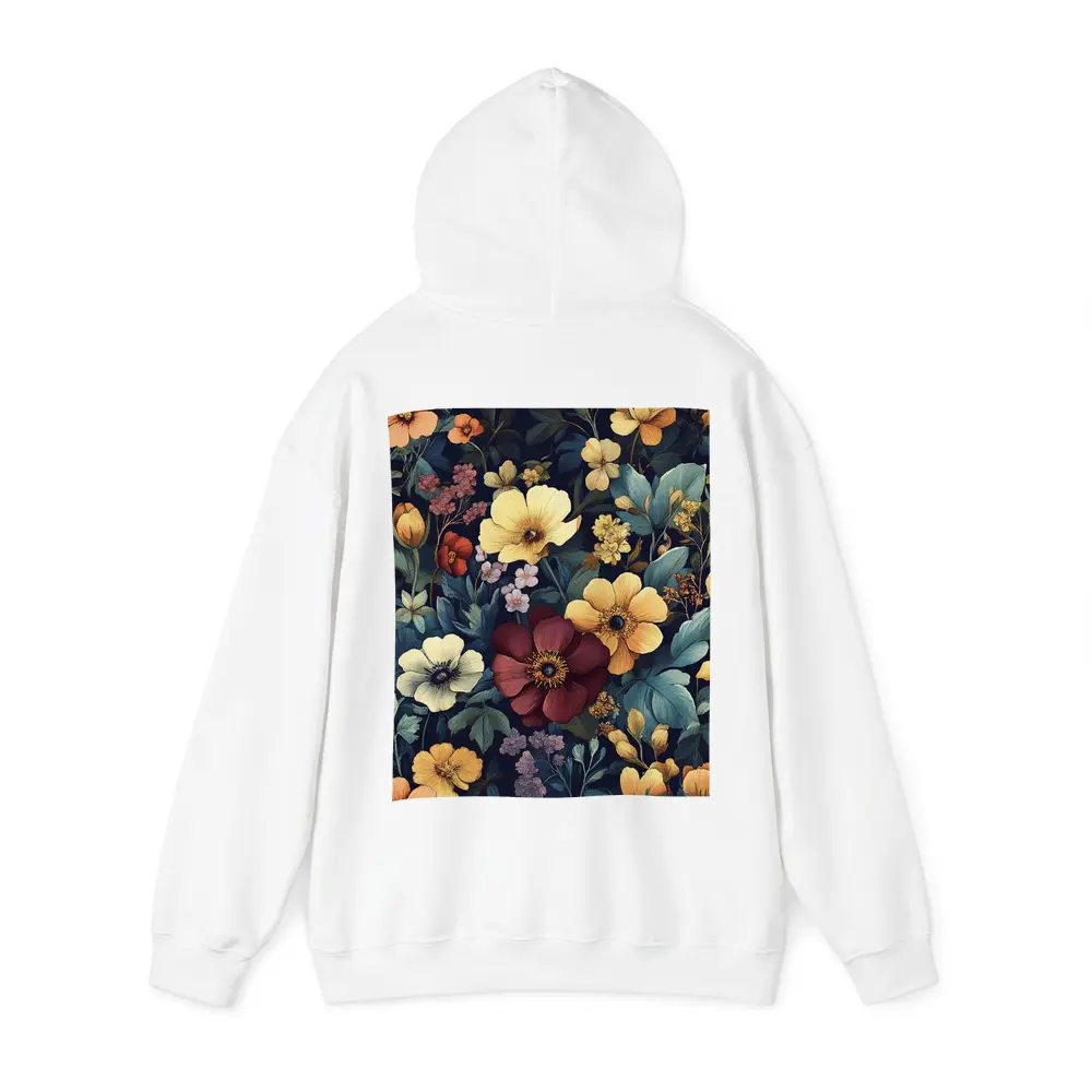 Dark Botanical Floral Pattern Navy Background – Hoodies