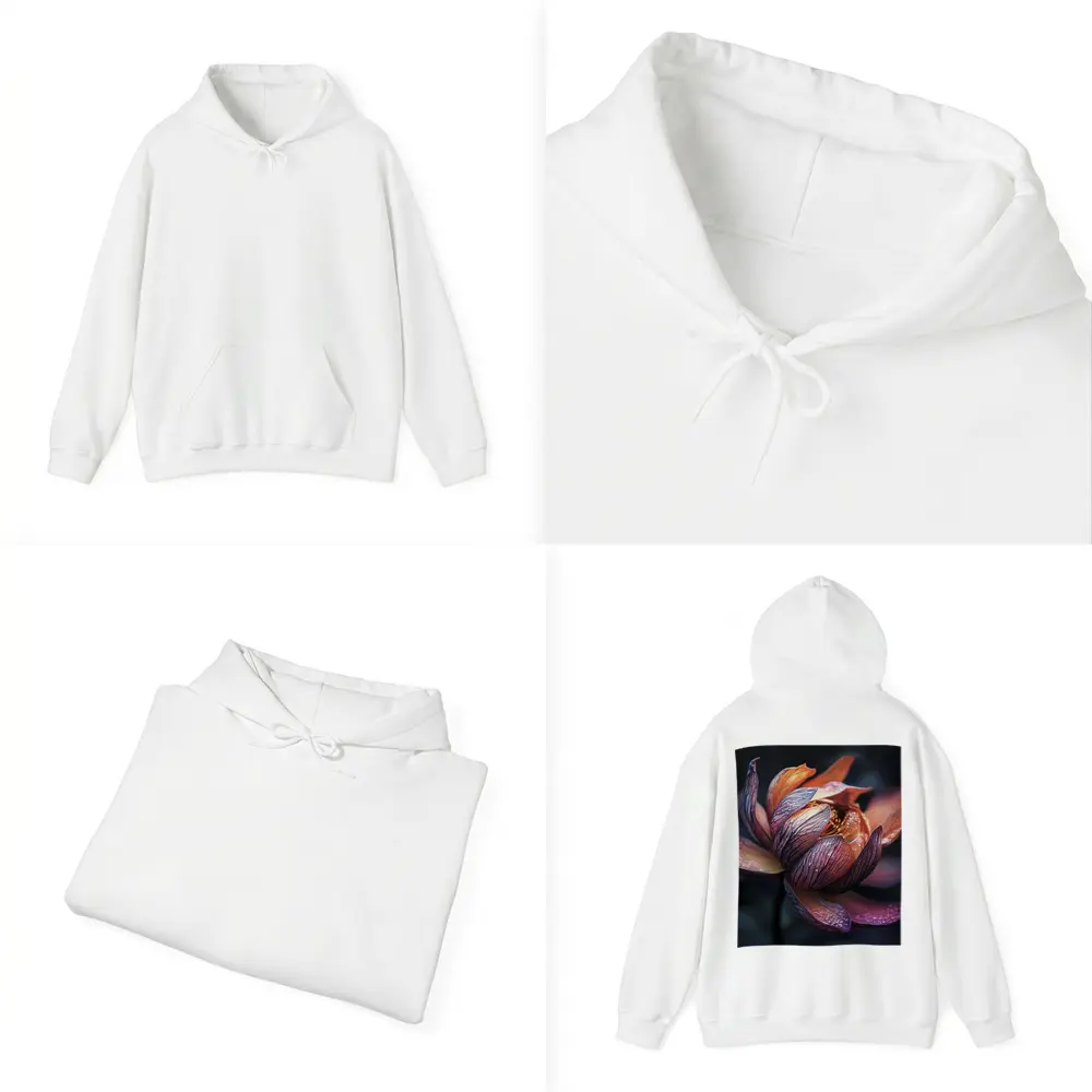 Dark Lotus Flower Close Up Dark Background – Hoodies