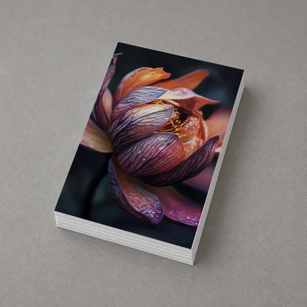 Dark Lotus Flower Close Up Dark Background – Postcards