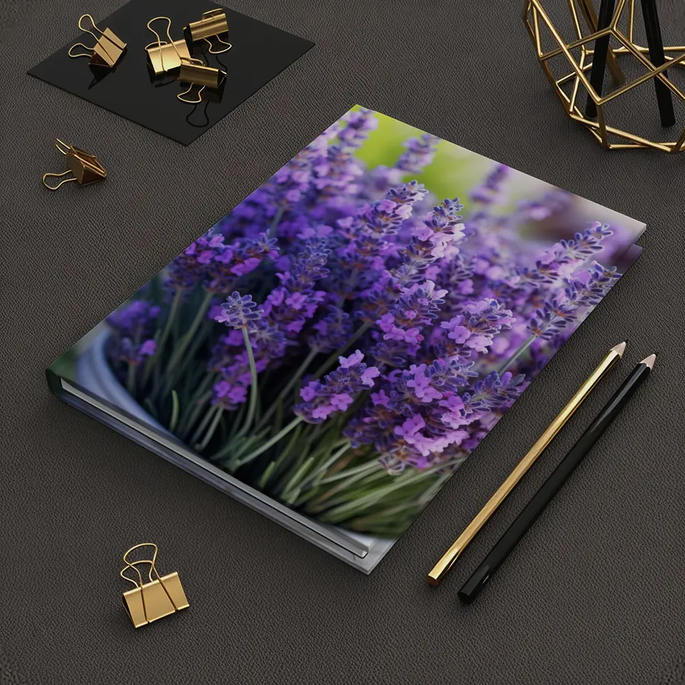 Lavender Flowers In White Pot Garden – Notebooks