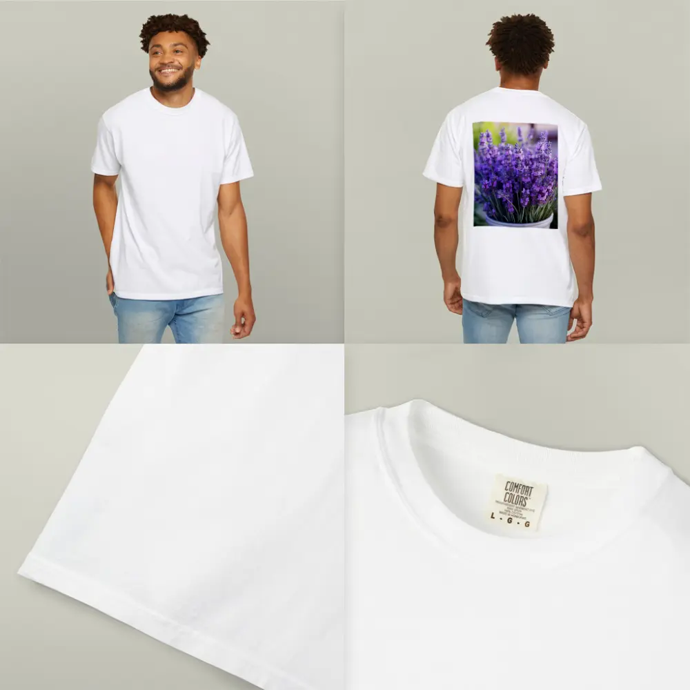 Lavender Flowers In White Pot Garden – T-Shirts