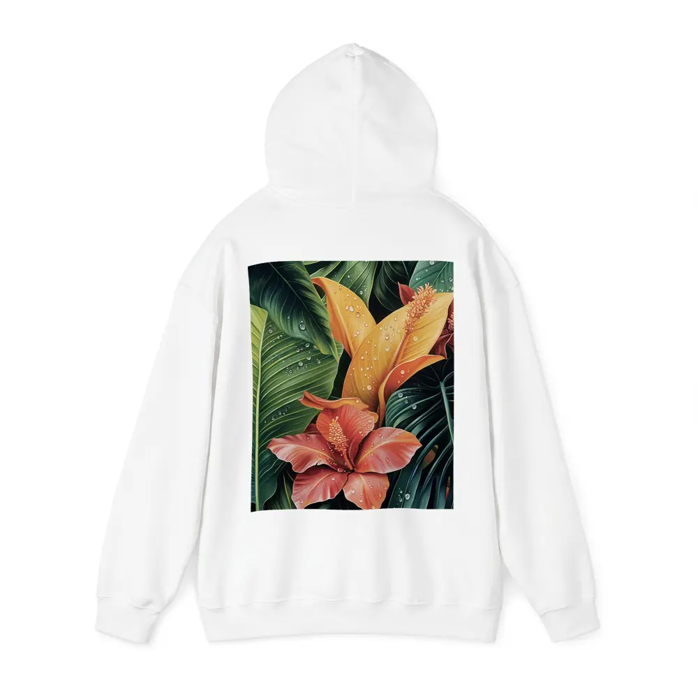 Tropical Hibiscus Flowers With Raindrops Painting – Hoodies