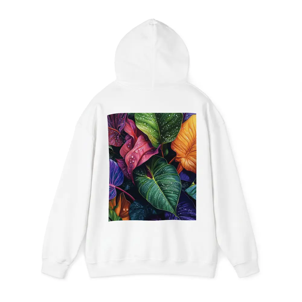 Tropical Leaves With Water Droplets Art – Hoodies