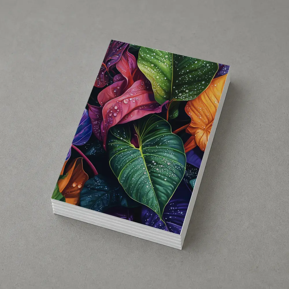 Tropical Leaves With Water Droplets Art – Postcards