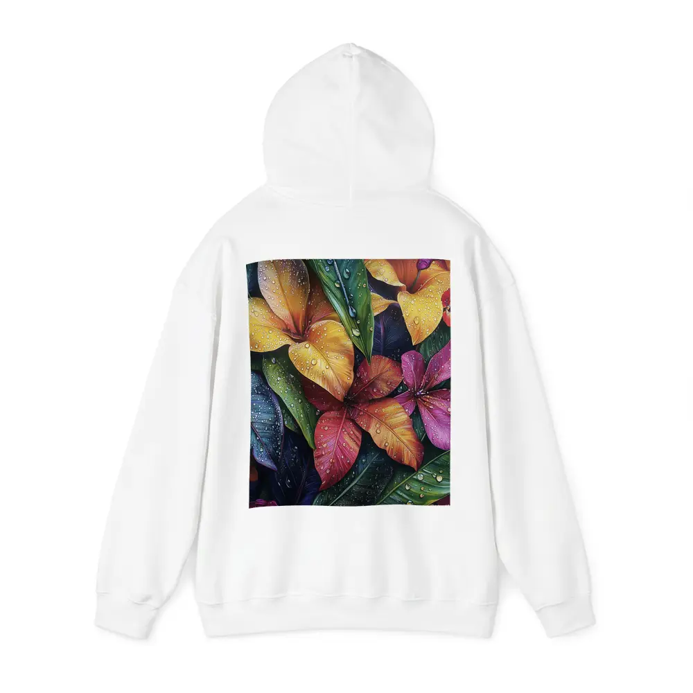 Tropical Plumeria Flowers With Raindrops Art – Hoodies