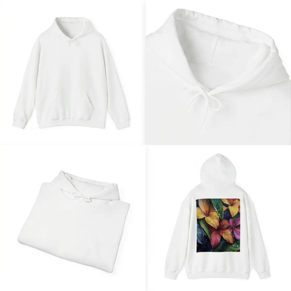 Tropical Plumeria Flowers With Raindrops Art – Hoodies