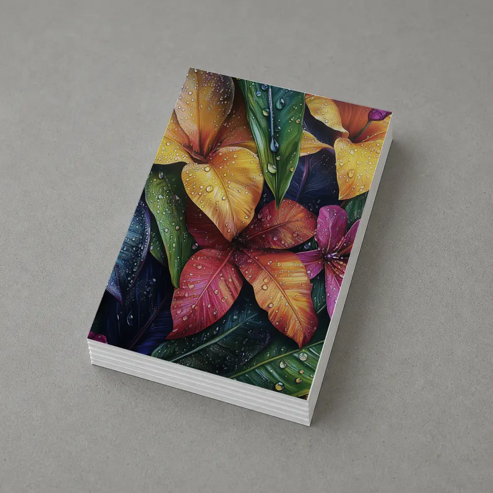 Tropical Plumeria Flowers With Raindrops Art – Postcards