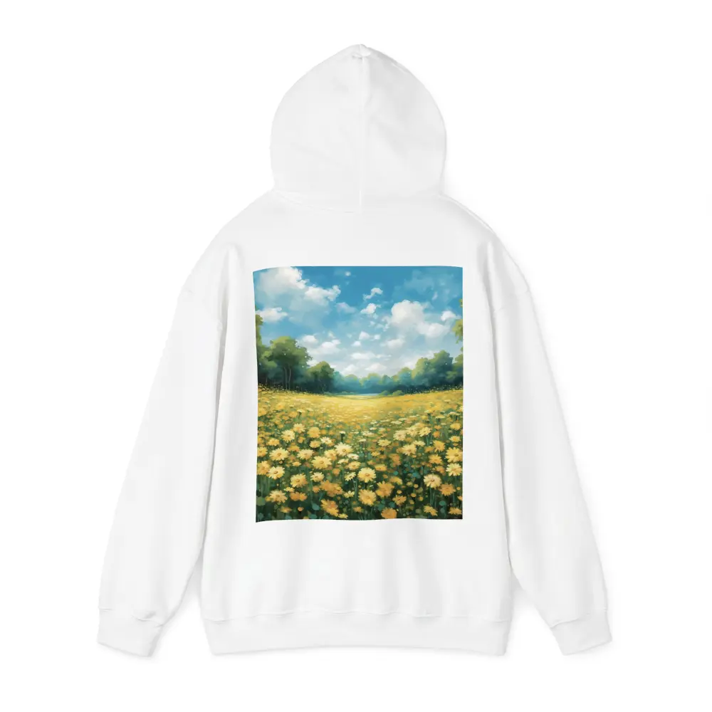 Yellow Daisy Field Blue Sky Painting – Hoodies