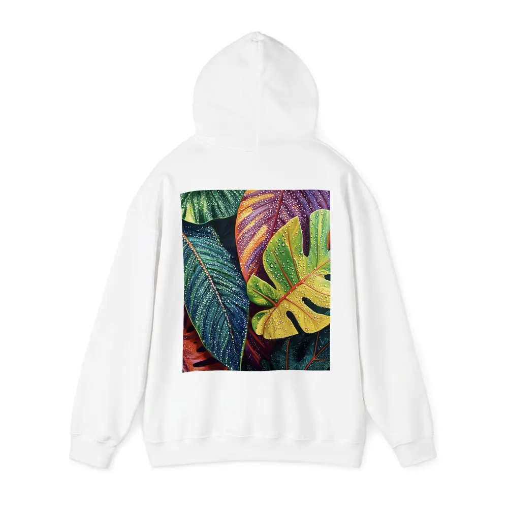 Tropical Monstera Leaves With Dew Drops – Hoodies