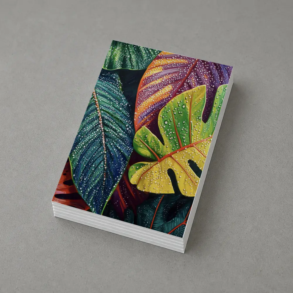 Tropical Monstera Leaves With Dew Drops – Postcards