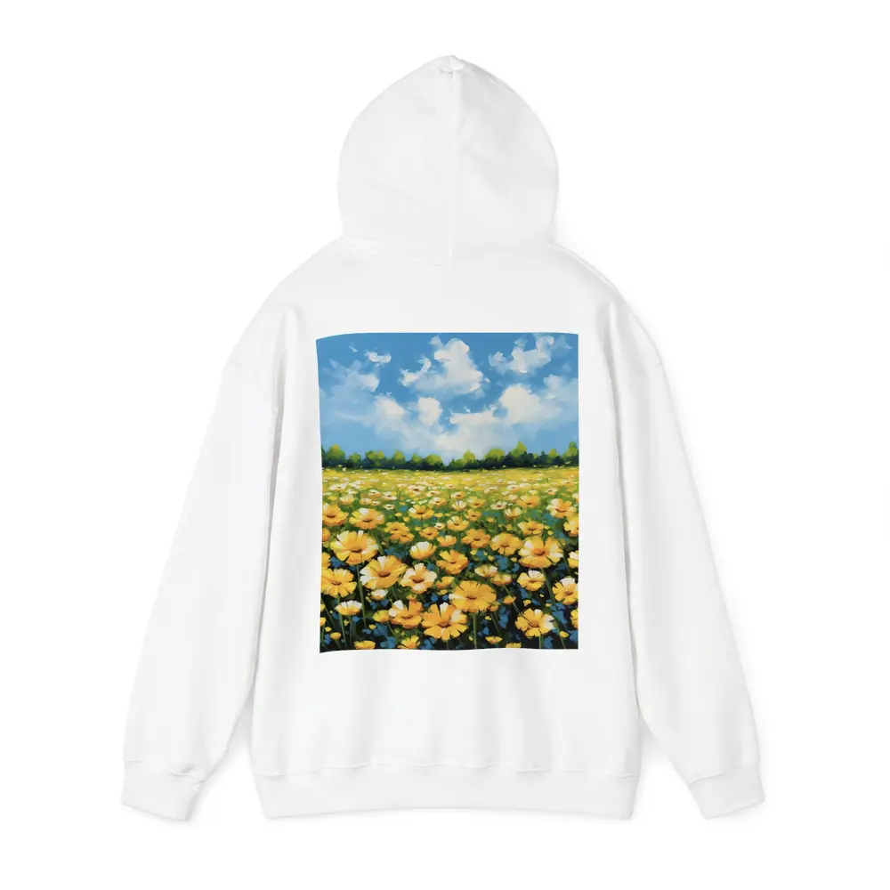 Yellow Daisy Field Blue Sky Painting – Hoodies