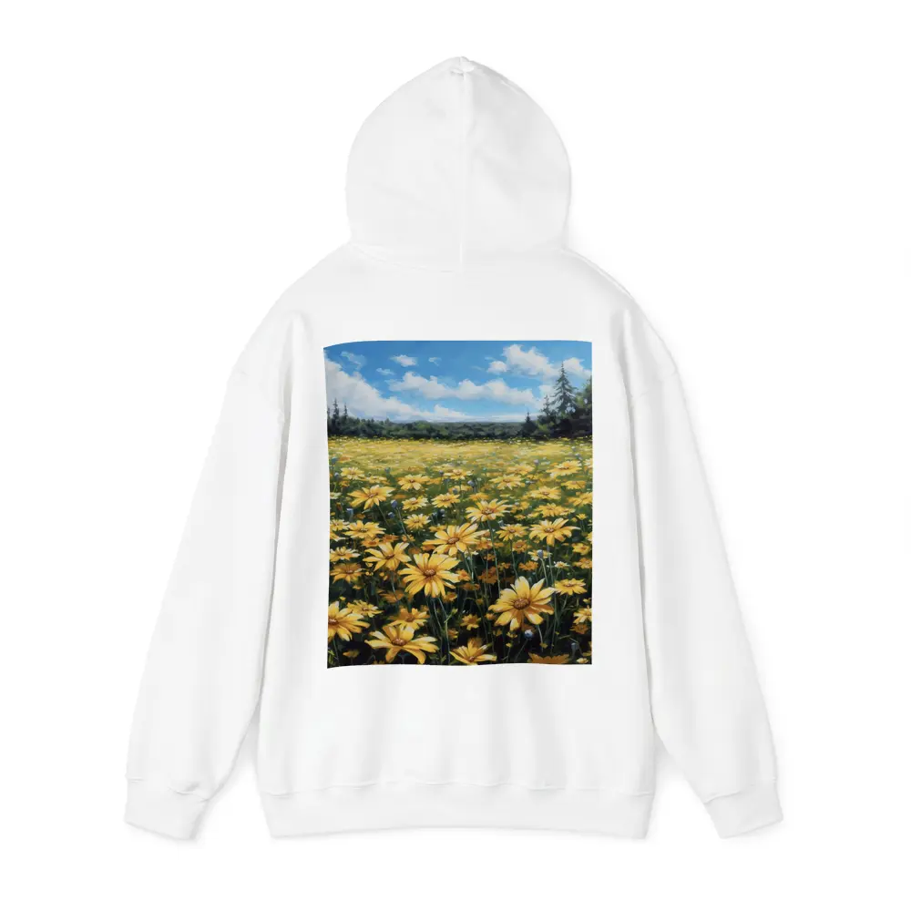 Yellow Daisy Field Blue Sky Painting – Hoodies