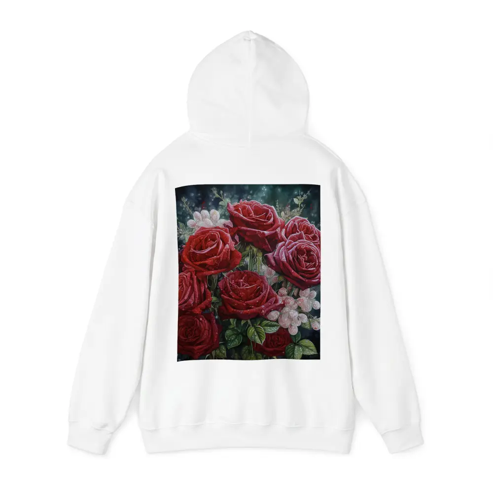 Red Roses Bouquet Dark Moody Floral Painting – Hoodies
