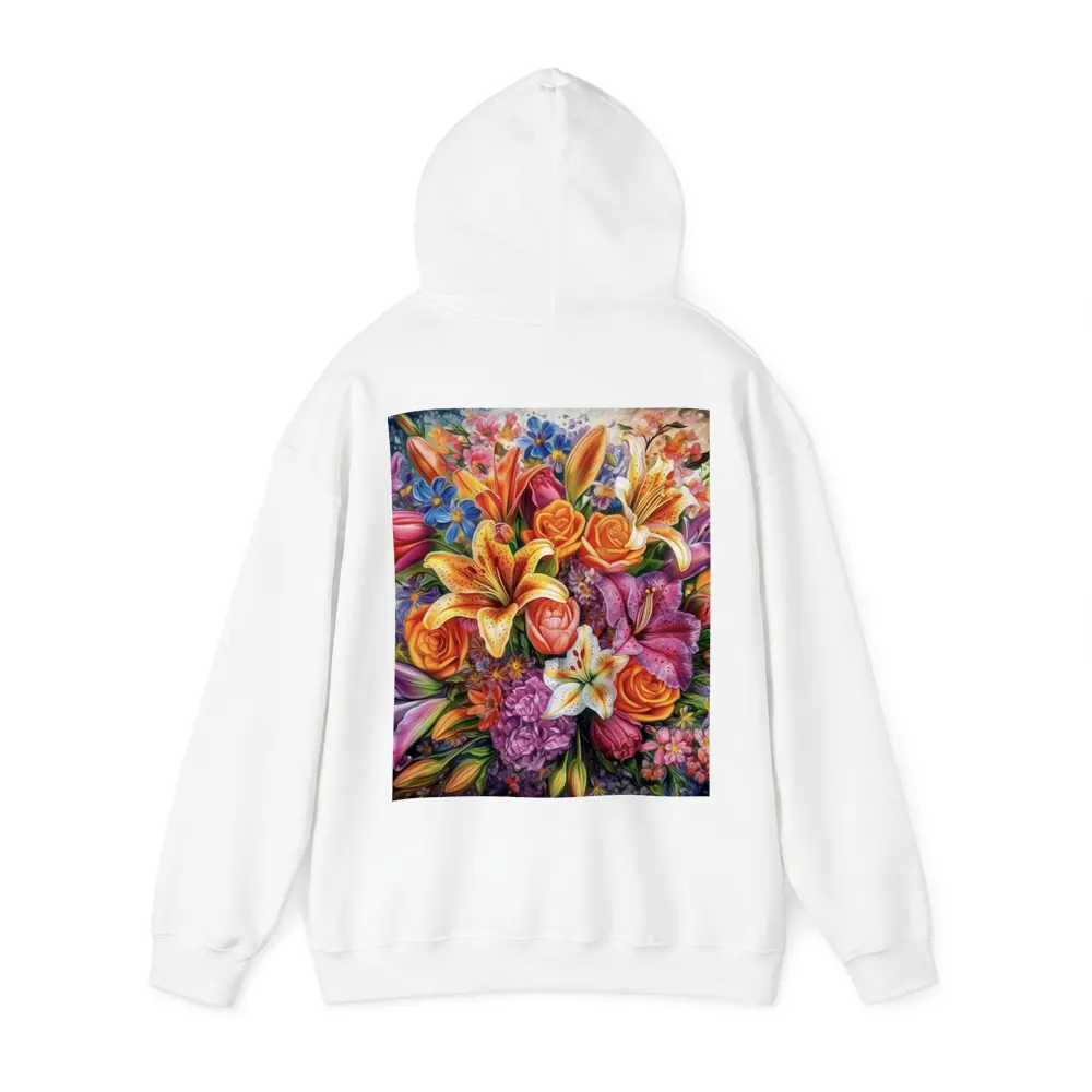 Colorful Lilies Roses Bouquet Floral Painting – Hoodies