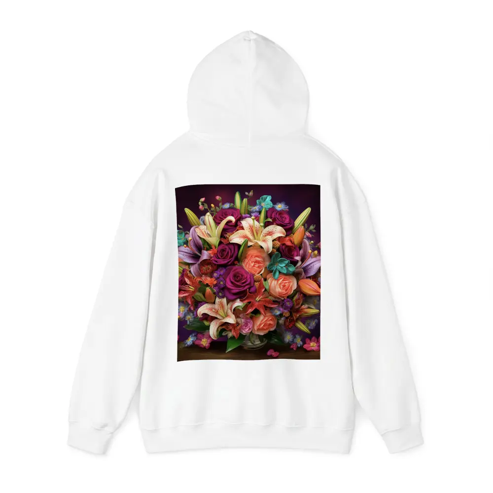 Roses Lilies Mixed Bouquet Dark Purple Background – Hoodies