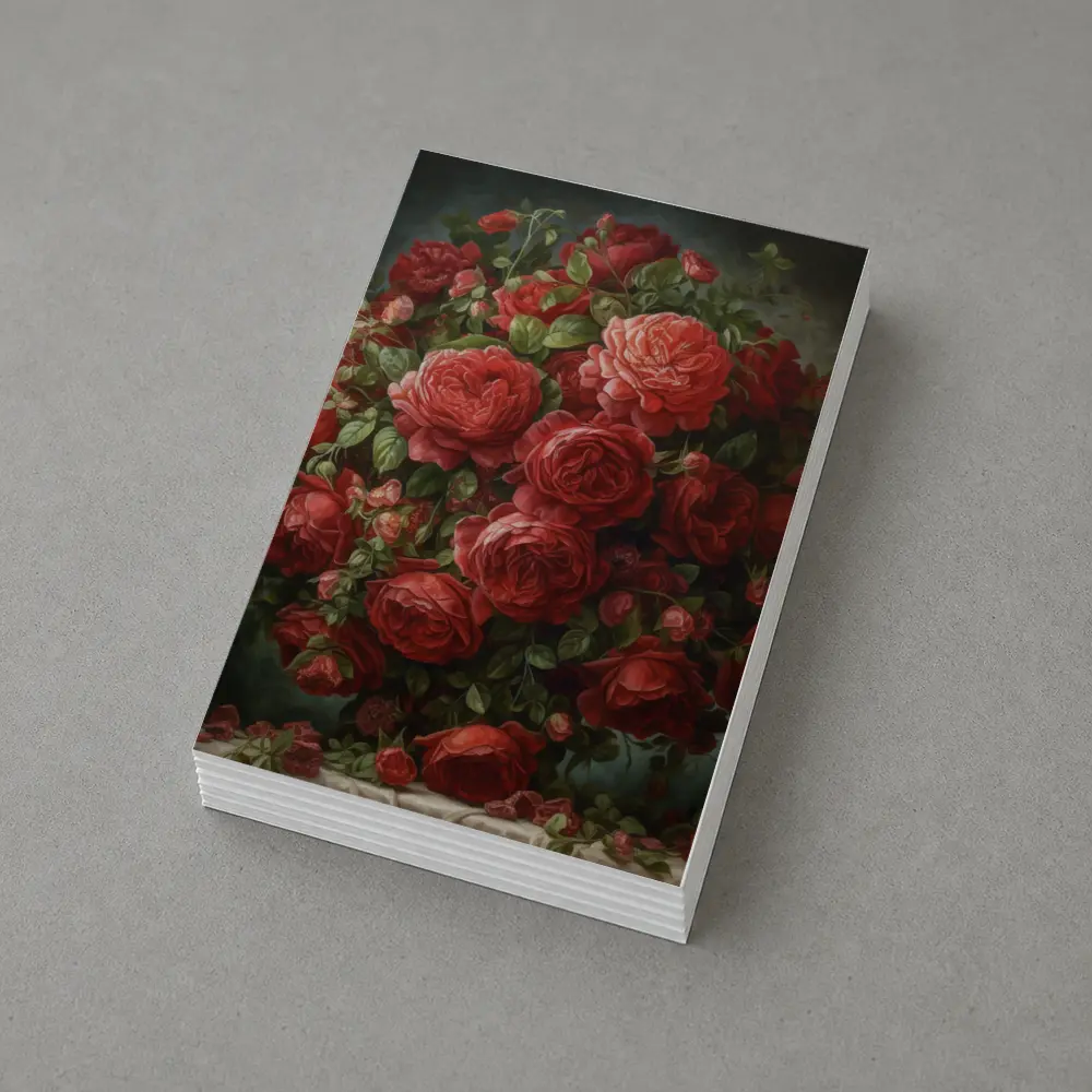 Red Roses Bouquet Dark Moody Painting – Postcards