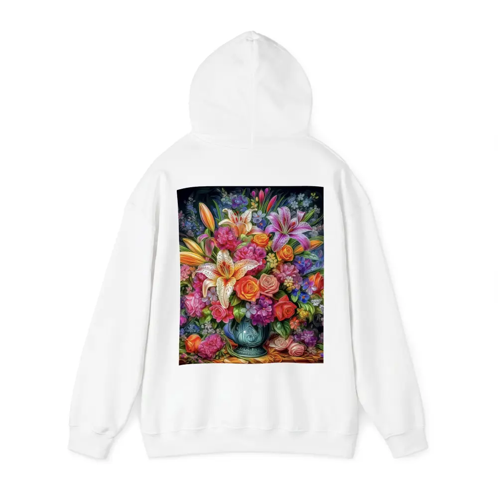 Lilies Roses Mixed Bouquet Dark Background – Hoodies