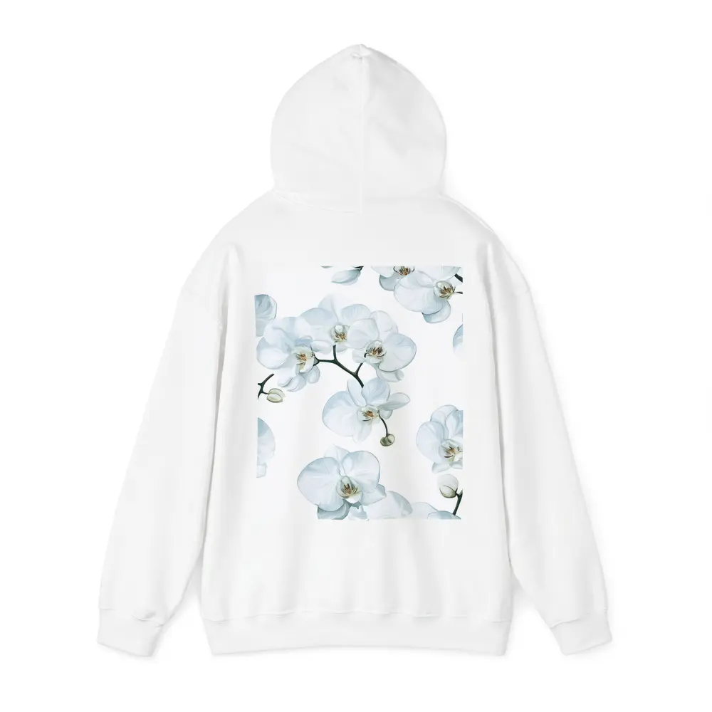 White Orchid Flowers On White Background – Hoodies