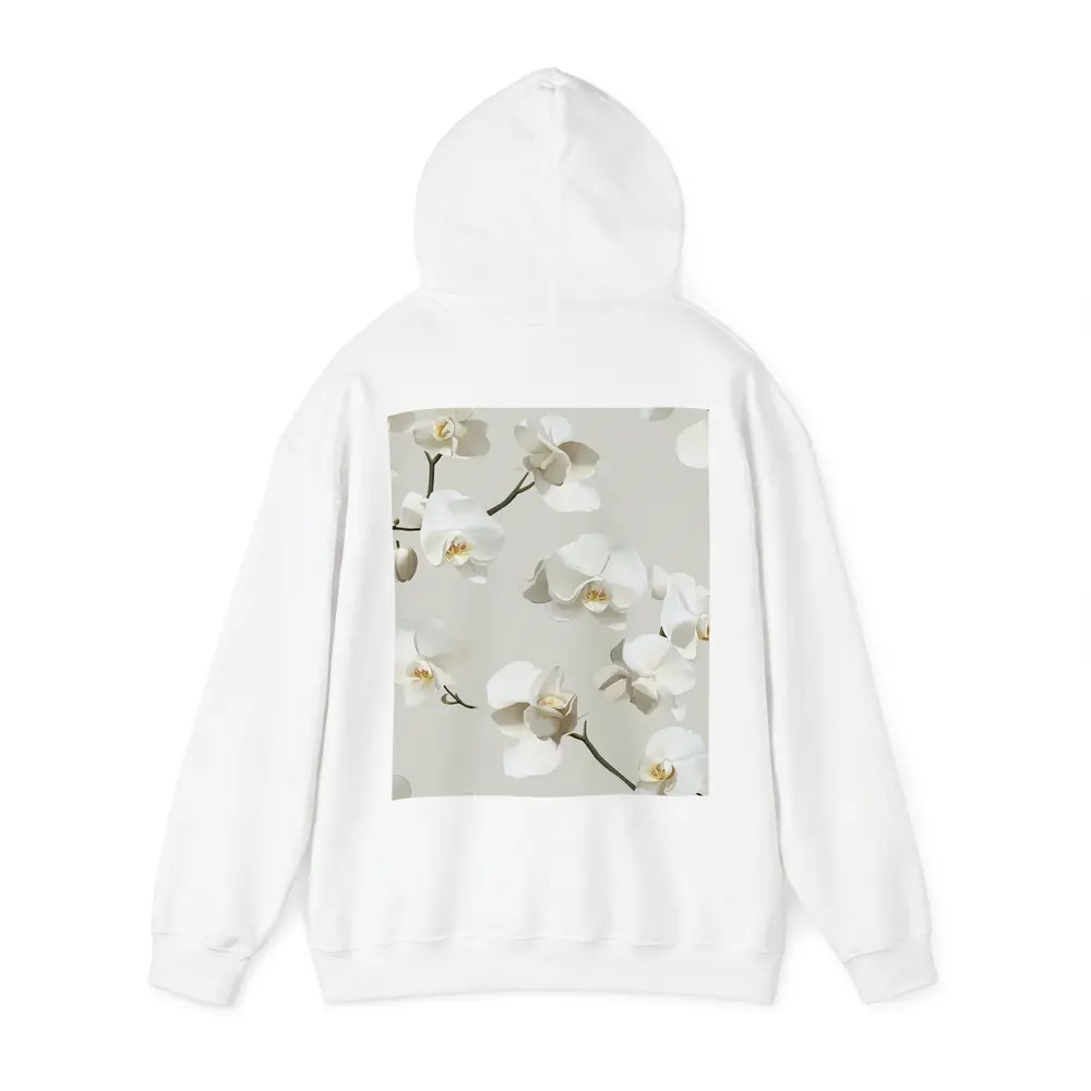 White Orchid Flowers On Beige Background – Hoodies