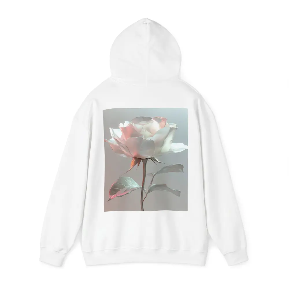 White Rose Soft Pastel Gray Background – Hoodies