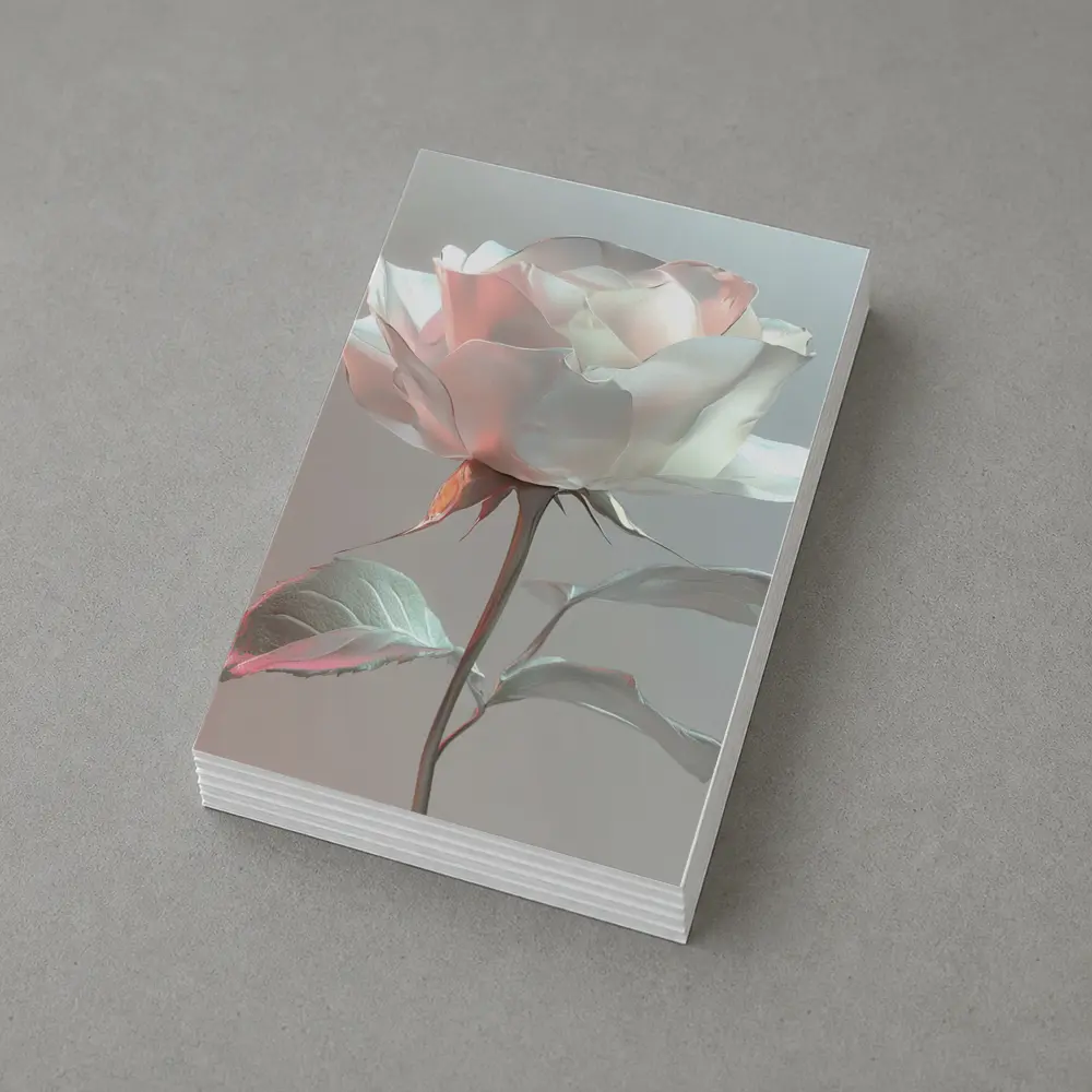White Rose Soft Pastel Gray Background – Postcards