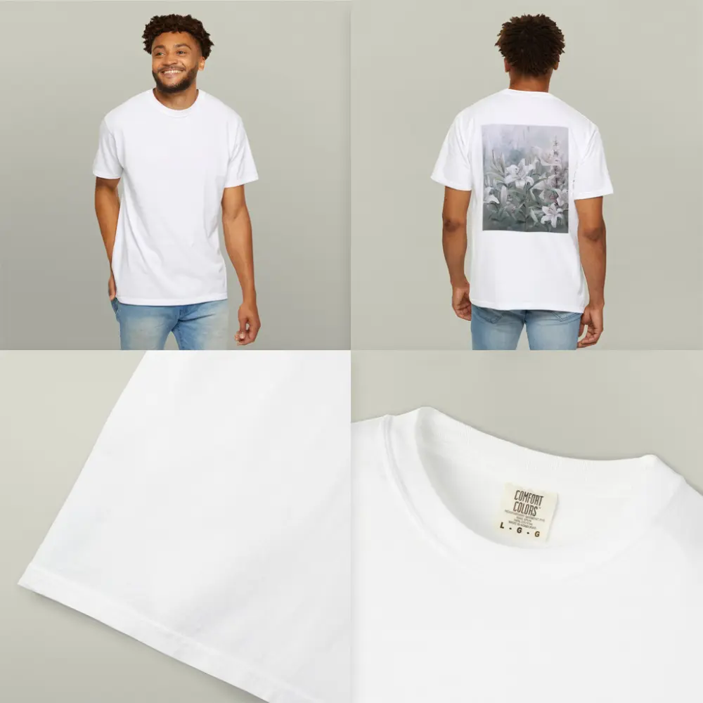 White Lilies Soft Green Watercolor Floral Art – T-Shirts