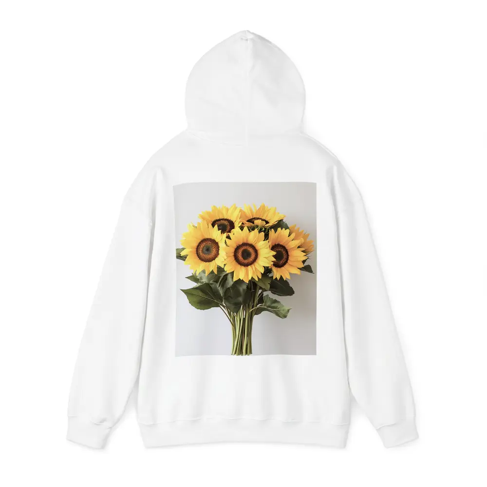 Sunflower Bouquet Against White Background – Hoodies