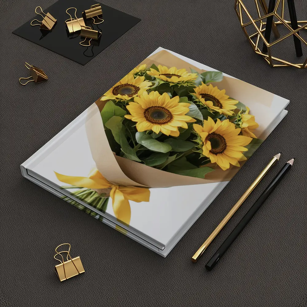 Sunflower Bouquet Wrapped in Kraft Paper – Notebooks