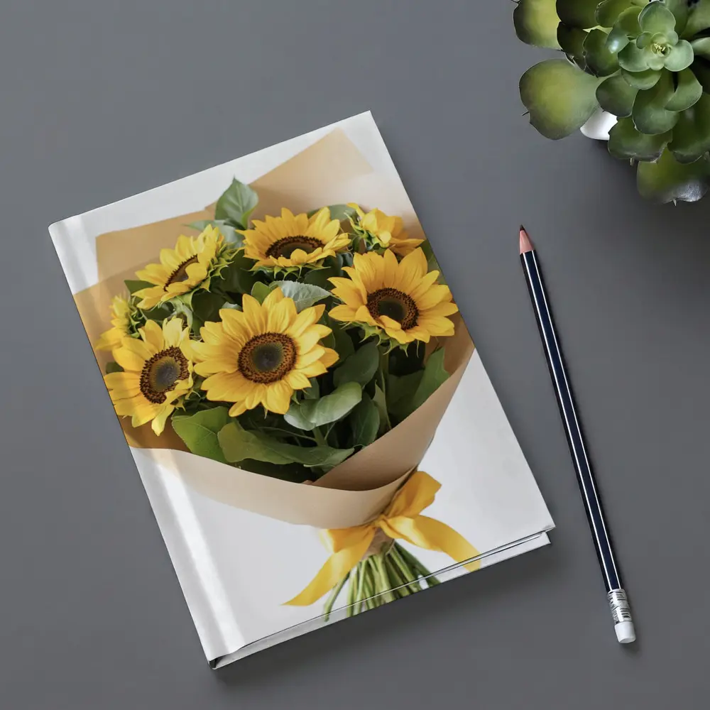 Sunflower Bouquet Wrapped in Kraft Paper – Notebooks