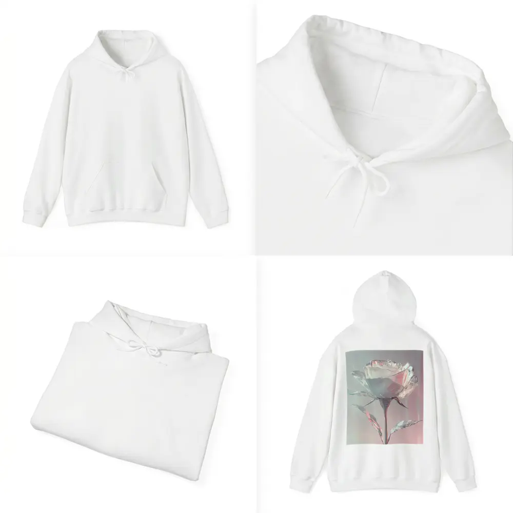 Crystal Glass Rose Soft Pink Pastel Background – Hoodies