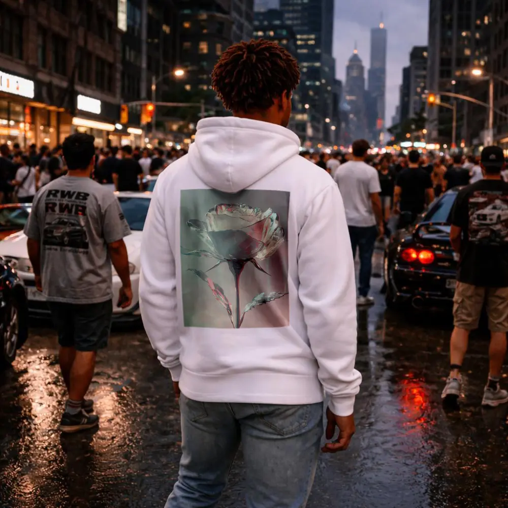 Crystal Glass Rose Soft Pink Pastel Background – Hoodies