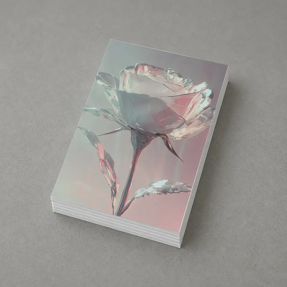 Crystal Glass Rose Soft Pink Pastel Background – Postcards