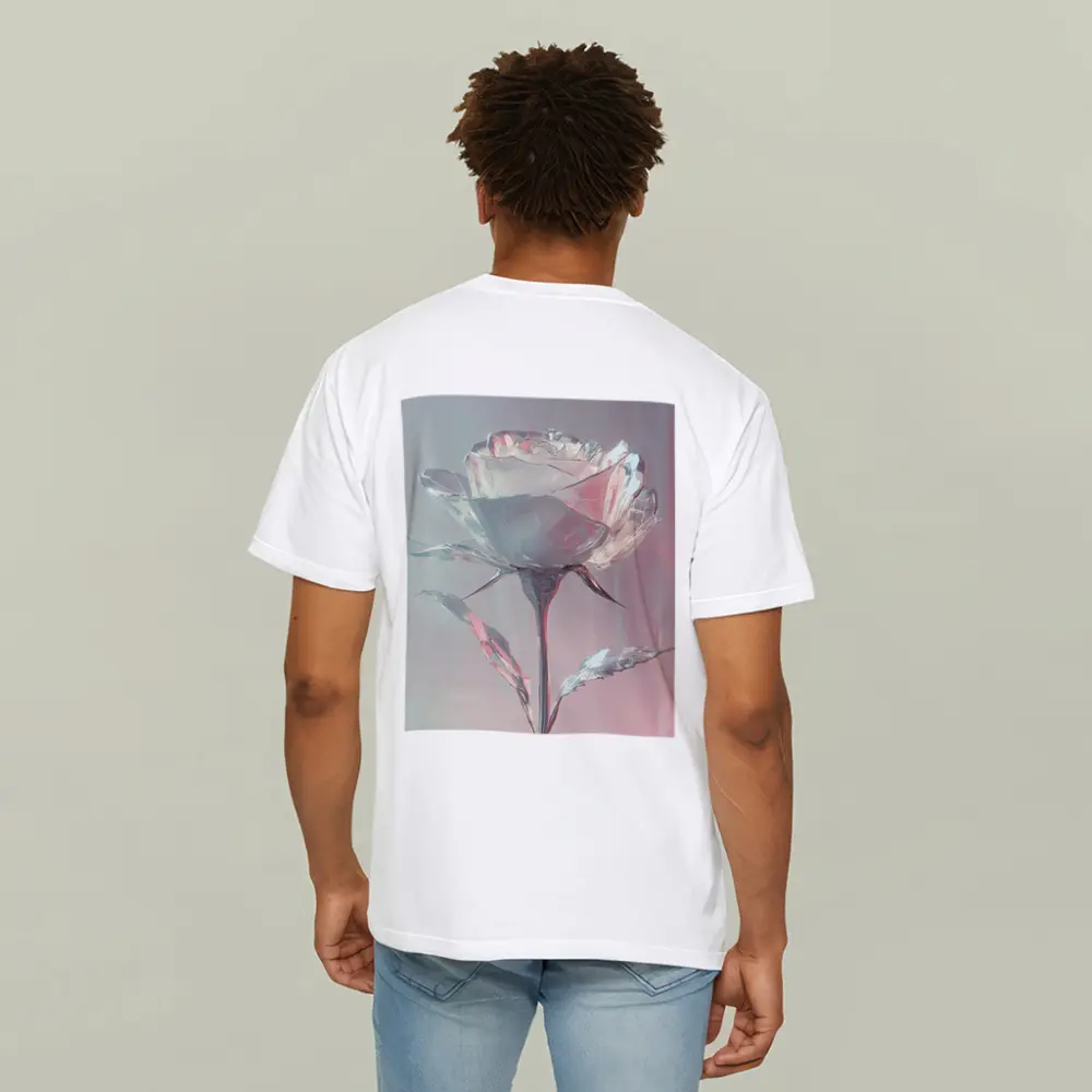 Crystal Glass Rose Soft Pink Pastel Background – T-Shirts