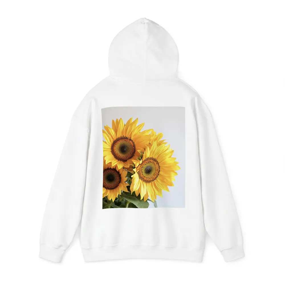 Three Sunflowers Against White Background – Hoodies