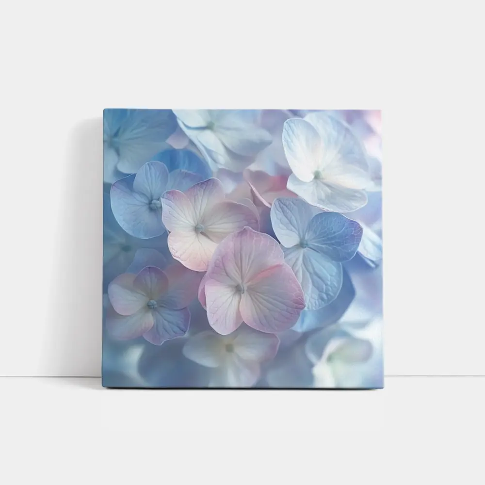 Soft Pastel Hydrangea Flowers Close Up – Wall Art