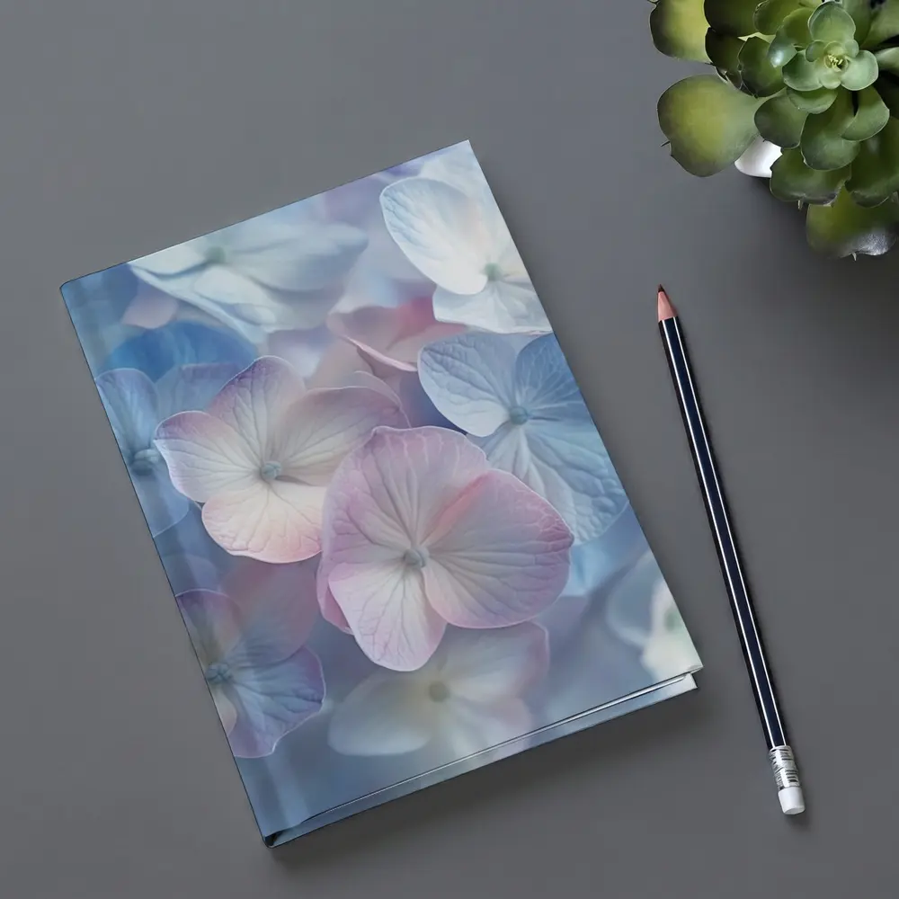 Soft Pastel Hydrangea Flowers Close Up – Notebooks