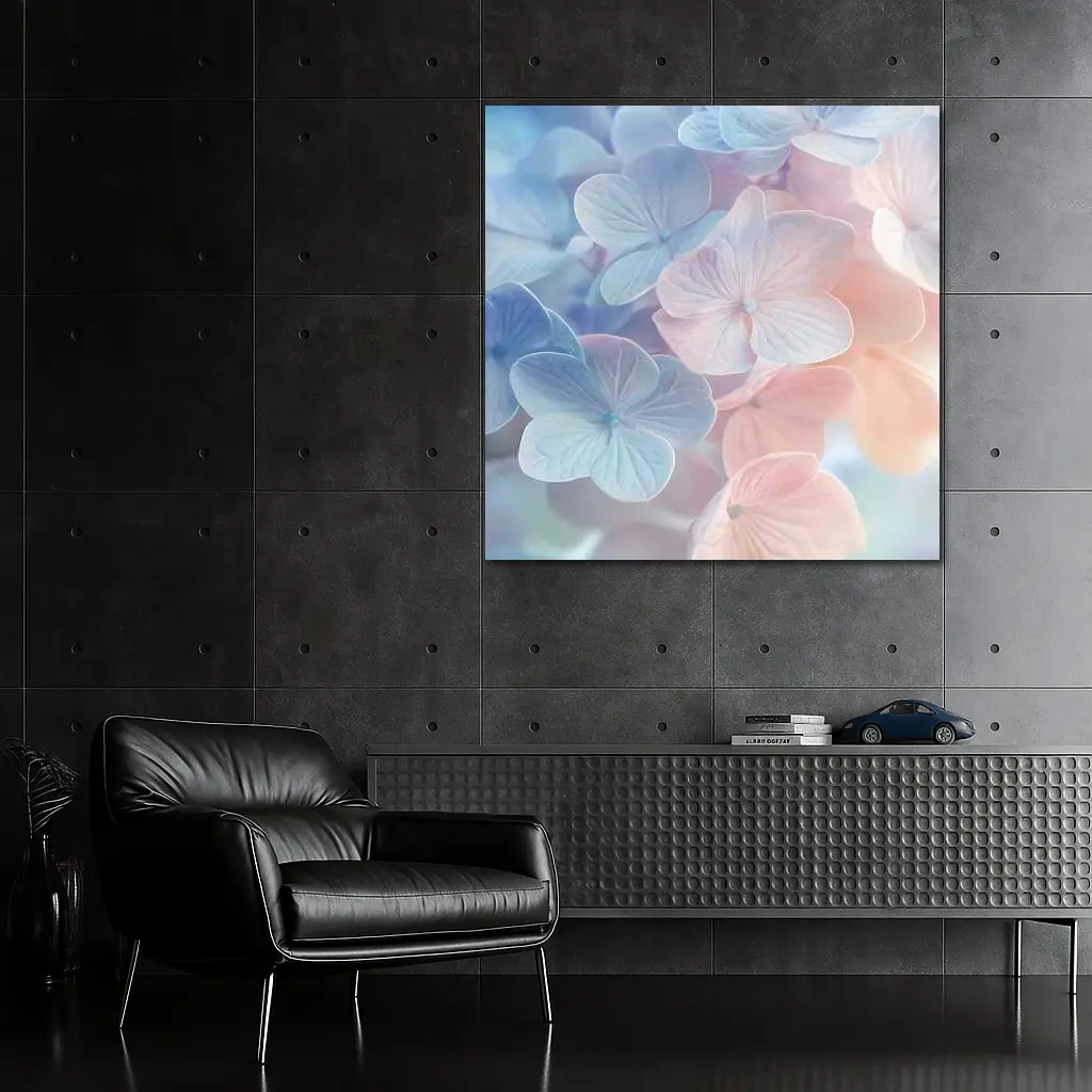 Soft Pastel Hydrangea Flowers Close Up – Wall Art