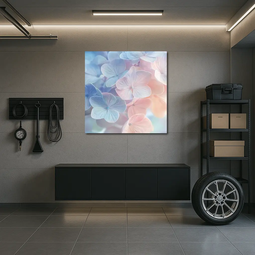 Soft Pastel Hydrangea Flowers Close Up – Wall Art