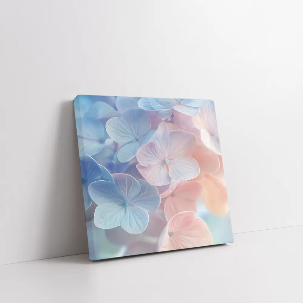 Soft Pastel Hydrangea Flowers Close Up – Wall Art