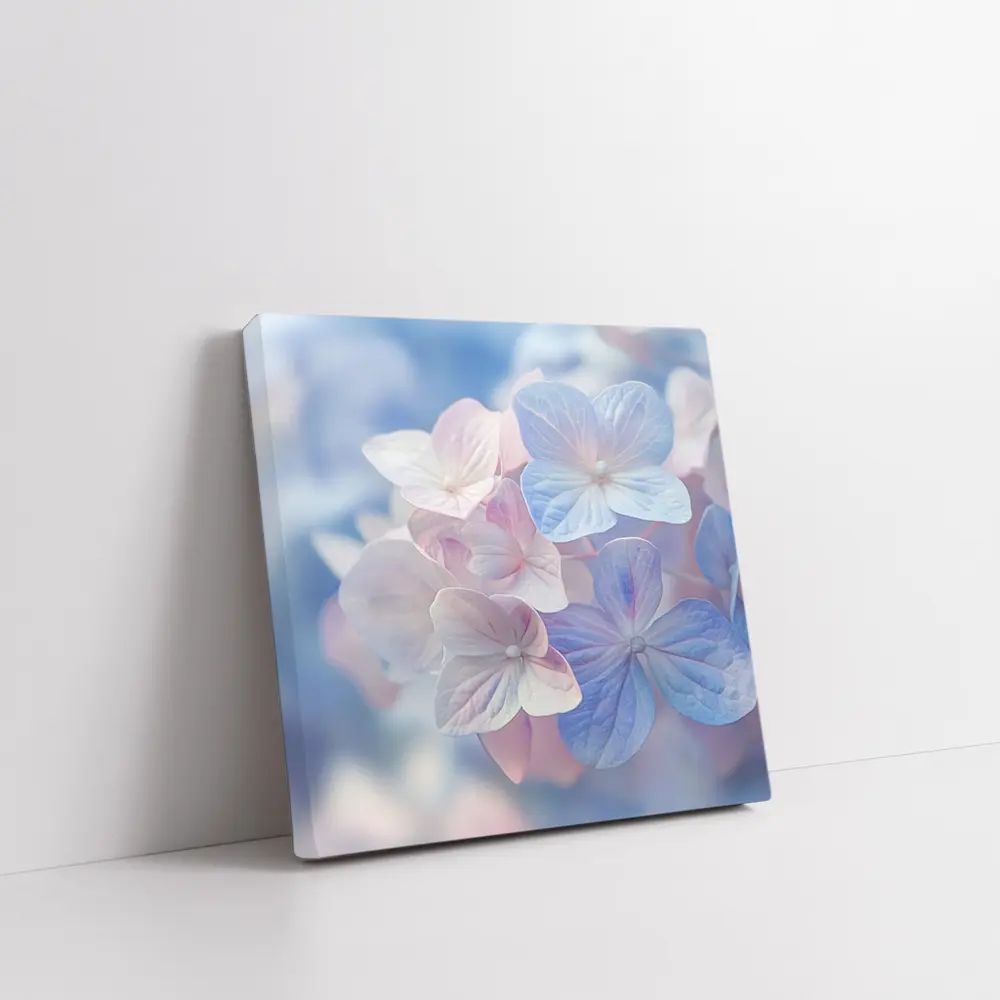 Soft Hydrangea Blooms Pastel Blue Pink – Wall Art