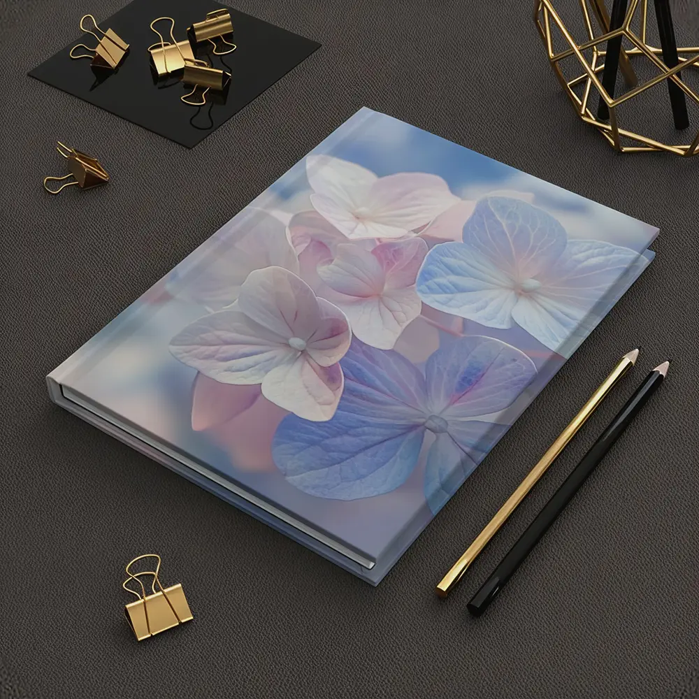 Soft Hydrangea Blooms Pastel Blue Pink – Notebooks