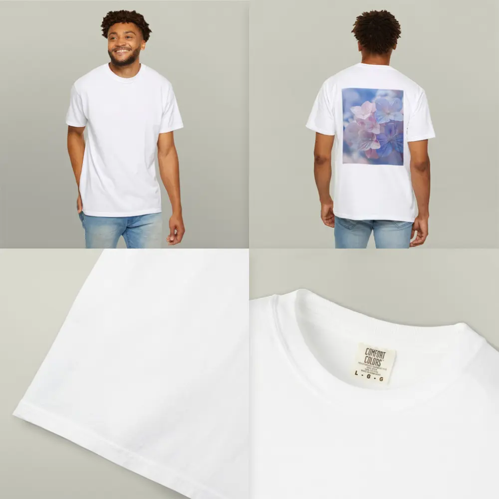 Soft Hydrangea Blooms Pastel Blue Pink – T-Shirts