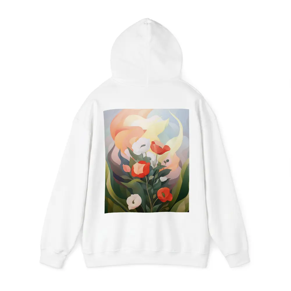 Red Poppies White Calla Lilies Abstract Floral – Hoodies