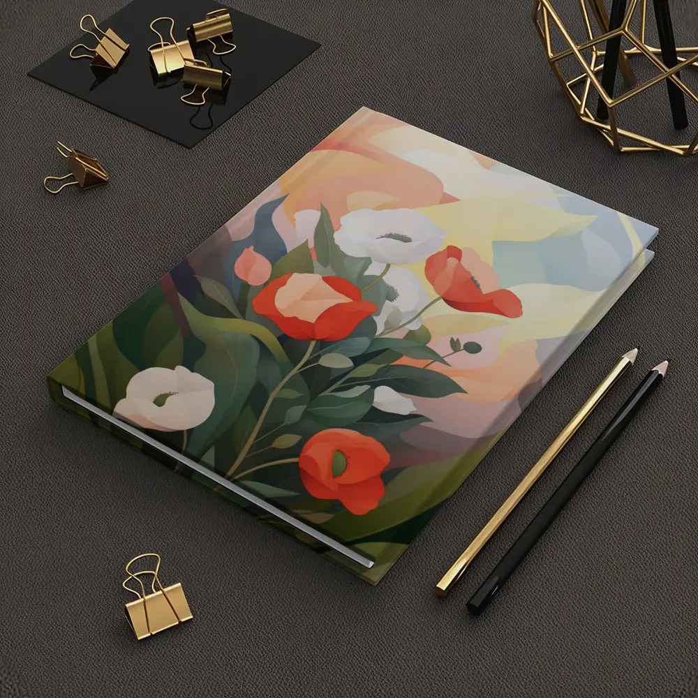 Red Poppies White Calla Lilies Abstract Floral – Notebooks