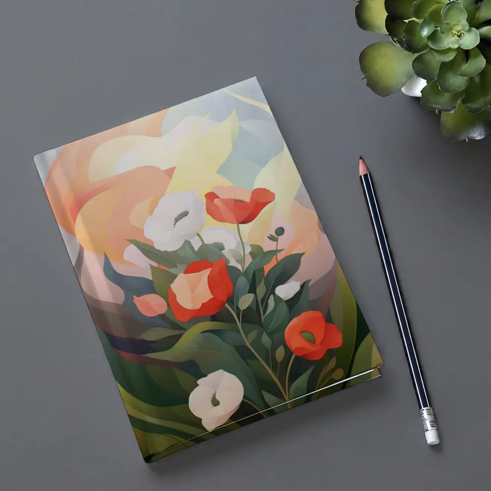 Red Poppies White Calla Lilies Abstract Floral – Notebooks